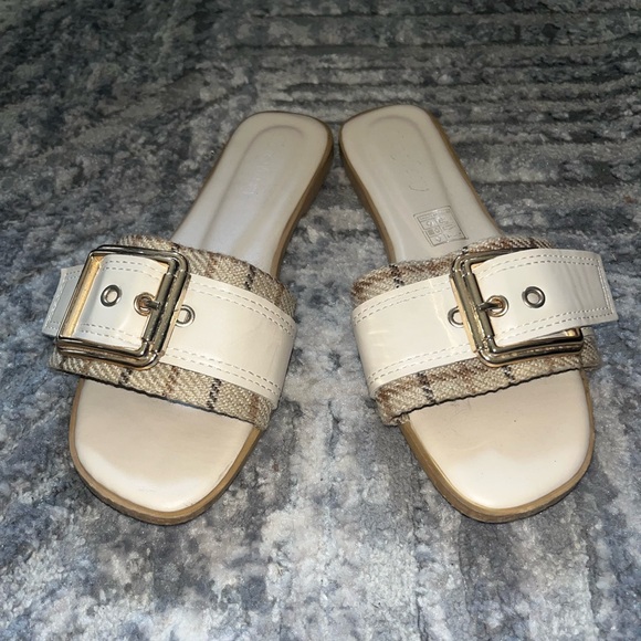 Shoes - Stylish Beige and Snake Print Slide Sandals